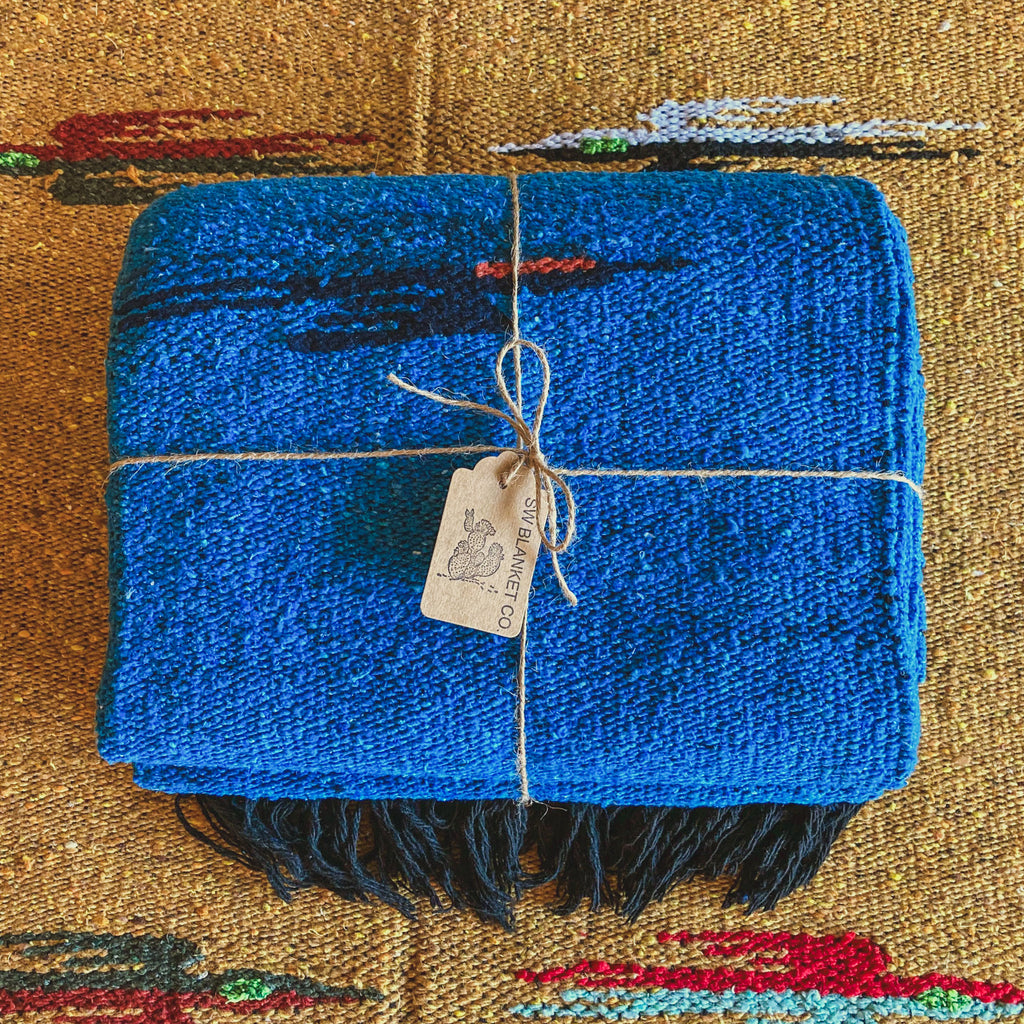 Ocean Blue Thunderbird Blanket