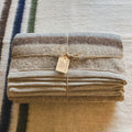 Light Gray Brushed Wool Handwoven Blanket with Tailored Edge