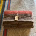 Brown Brushed Wool Handwoven Blanket with Tailored Edge