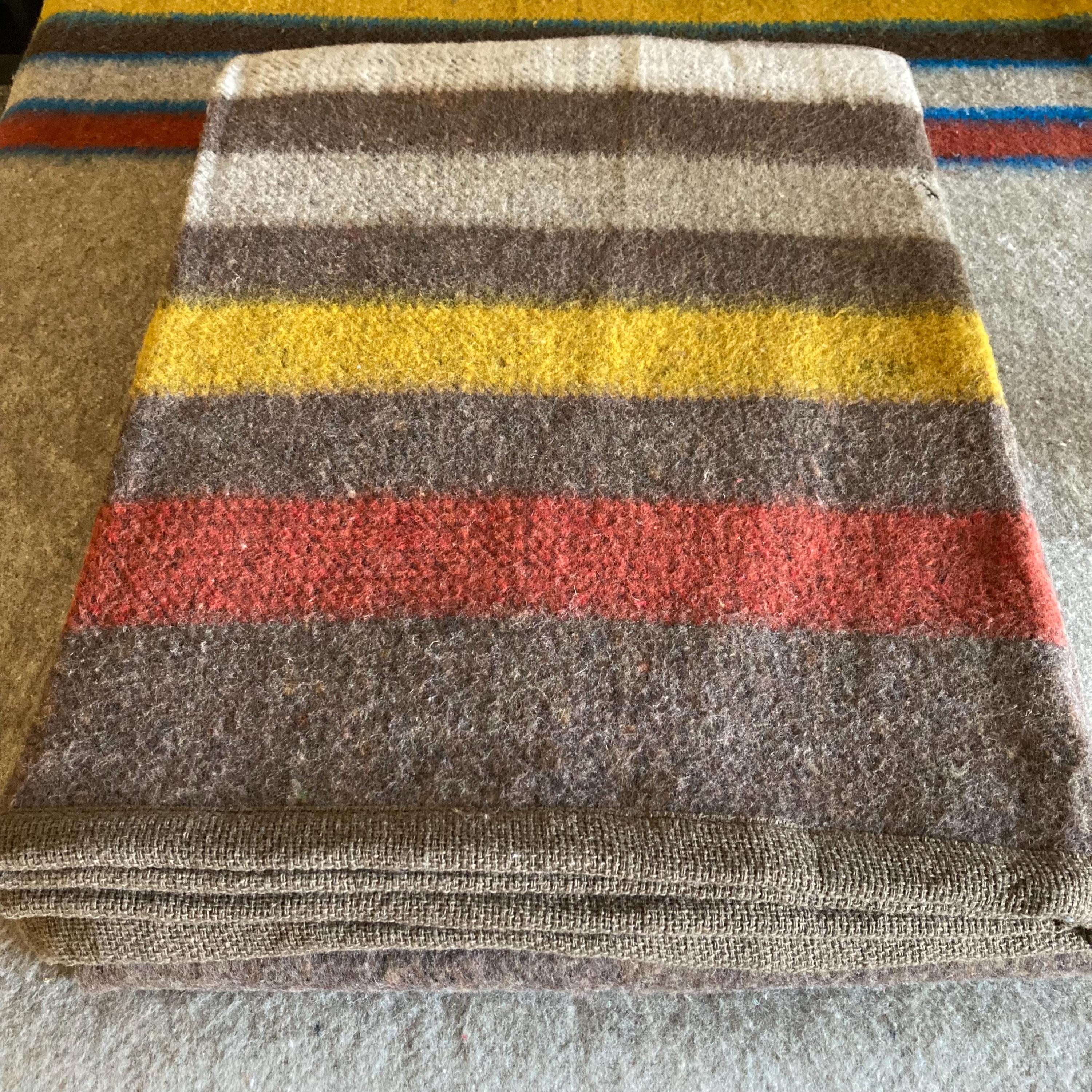 Brown Brushed Wool Handwoven Blanket with Tailored Edge
