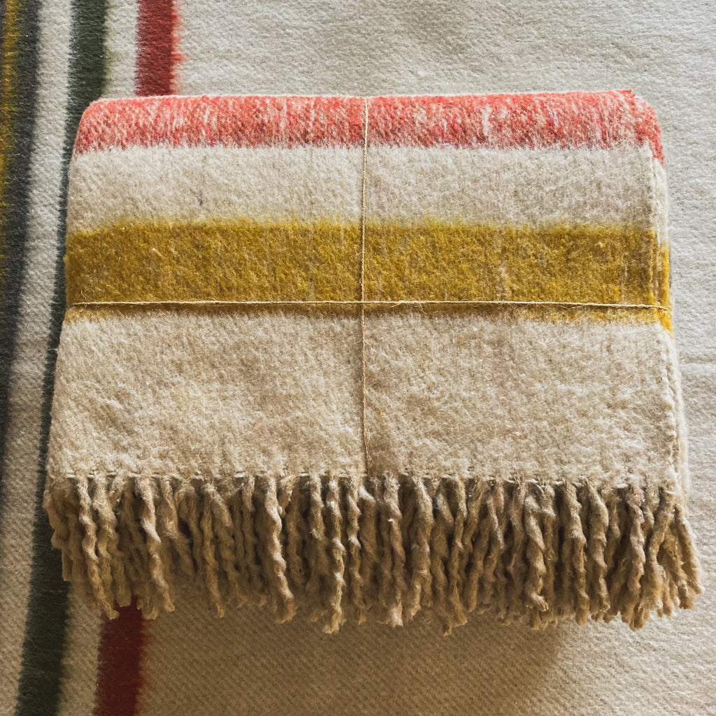 XL Gray Brushed Wool Handwoven Blanket with Fringe