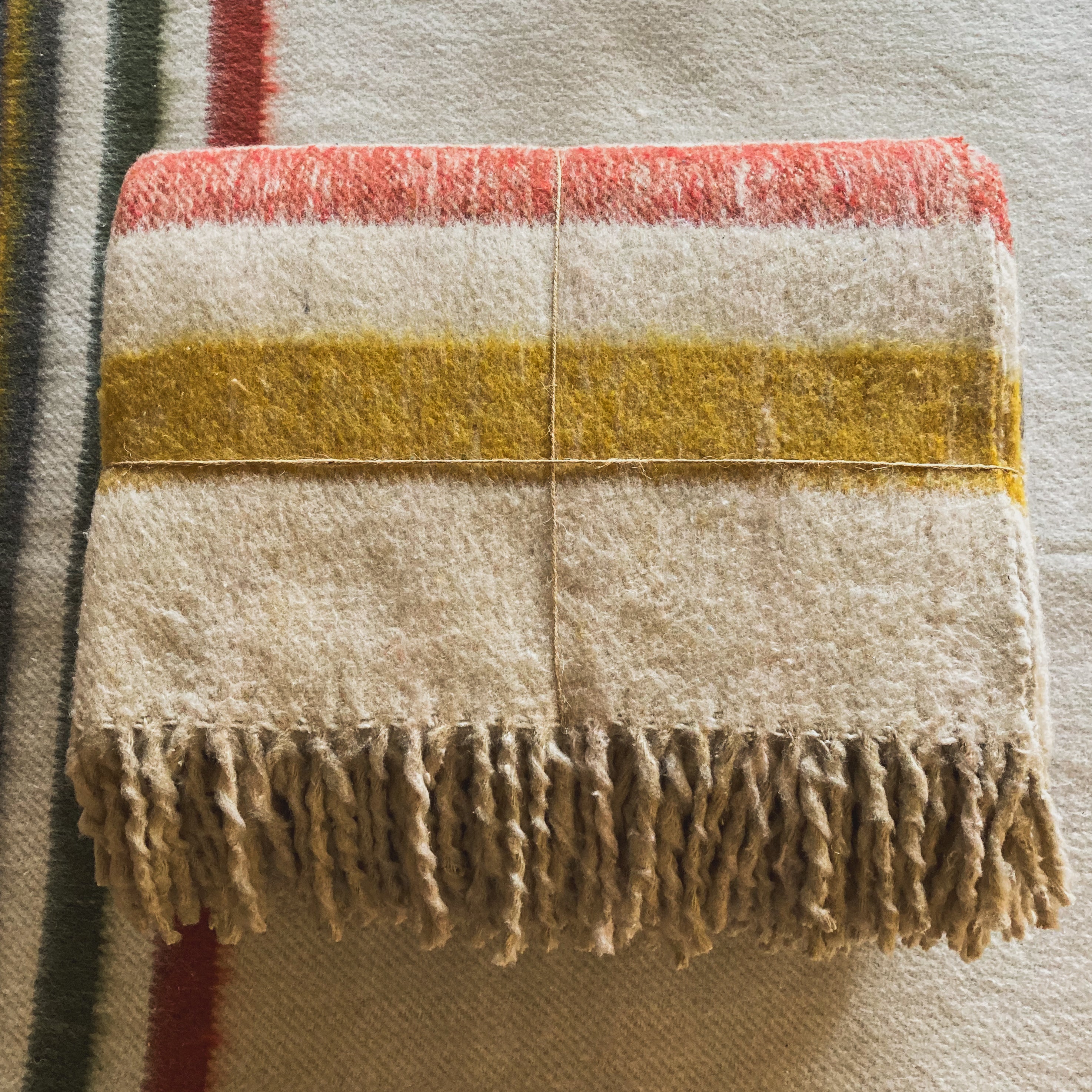 XL Gray Brushed Wool Handwoven Blanket with Fringe