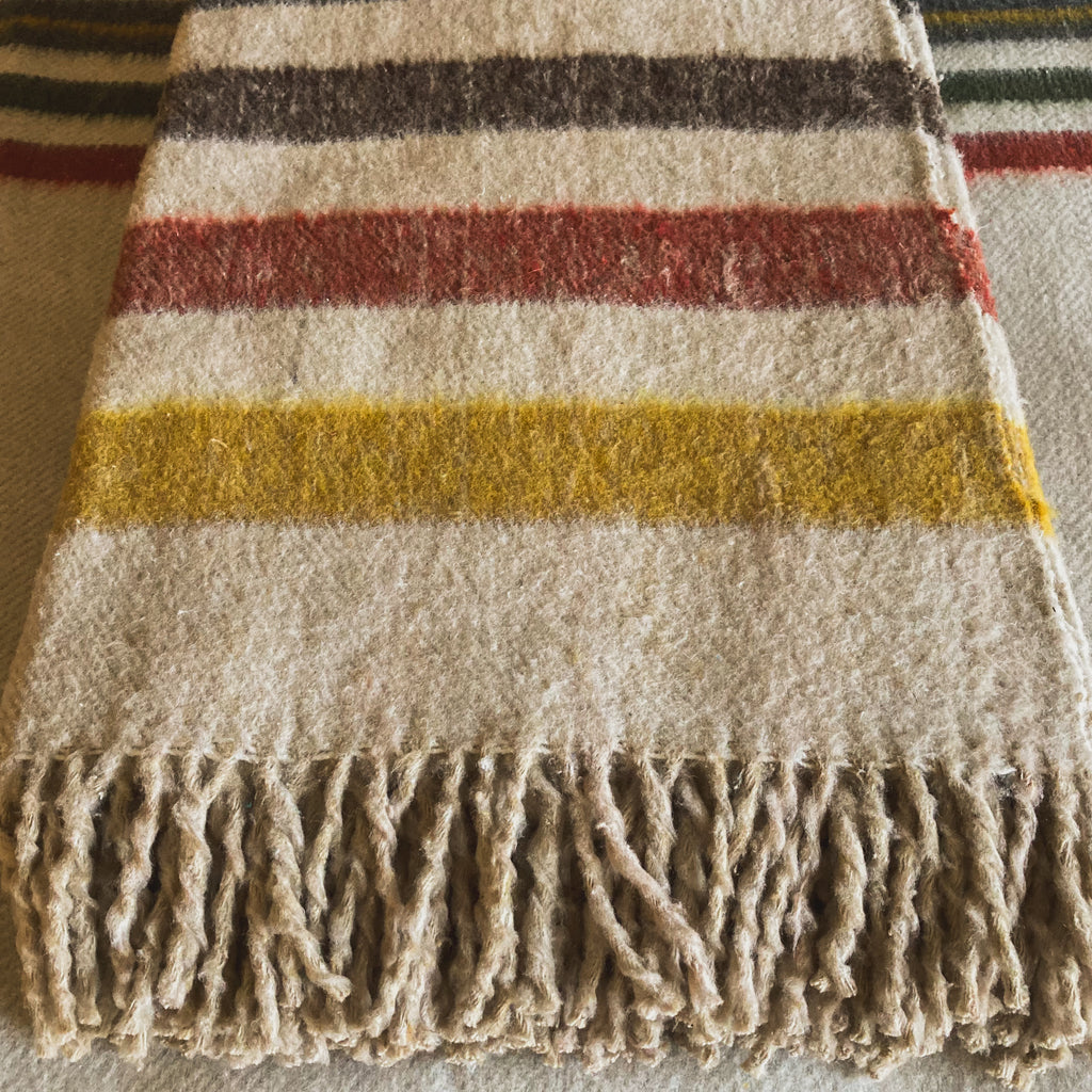 XL Gray Brushed Wool Handwoven Blanket with Fringe