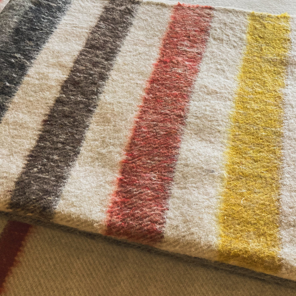 XL Gray Brushed Wool Handwoven Blanket with Fringe