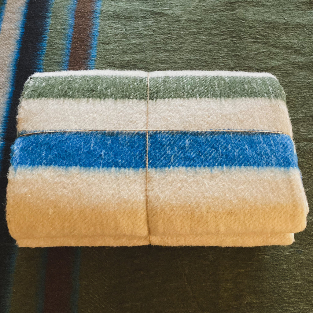 Off White Brushed Wool Handwoven Blanket with Tailored Edge