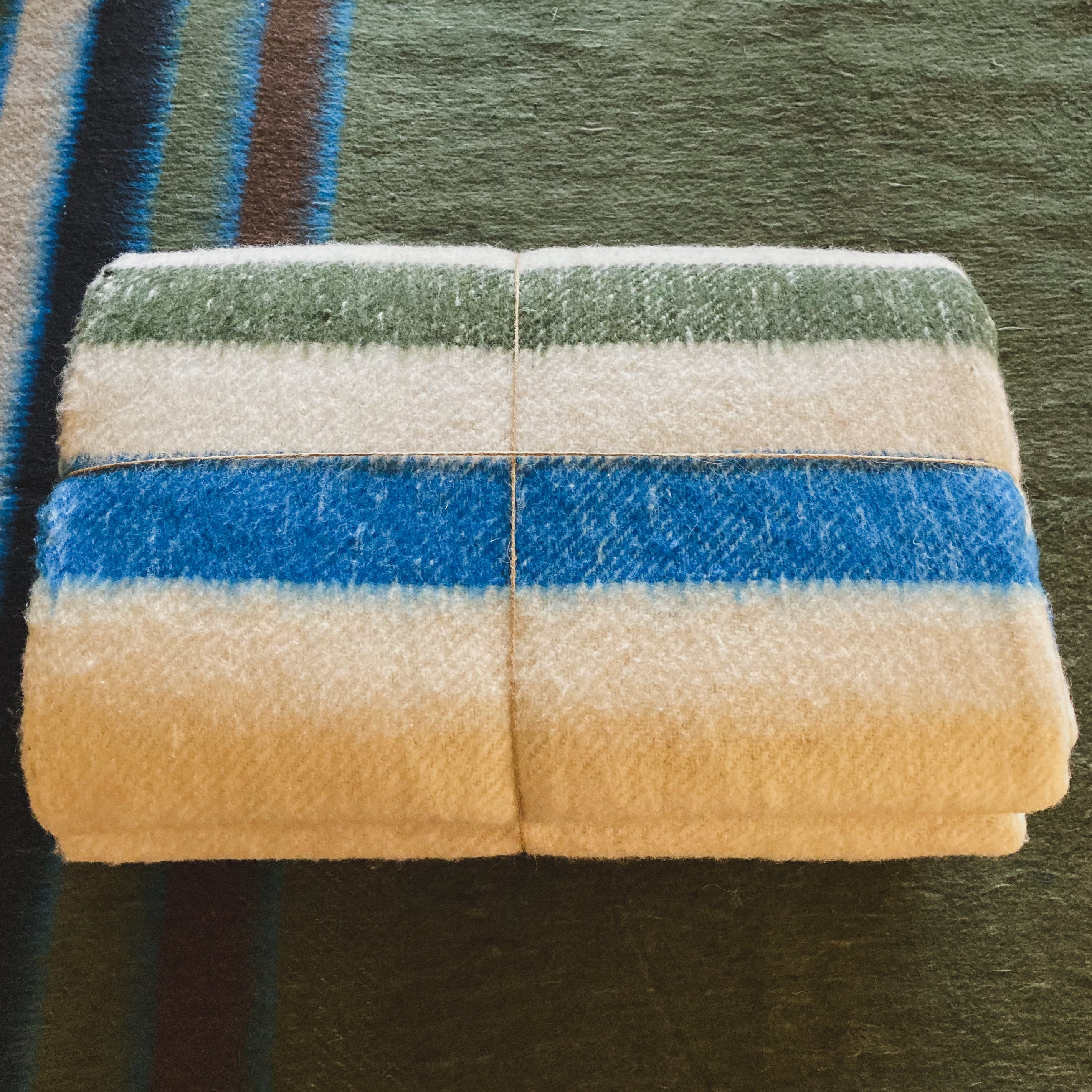 Off White Brushed Wool Handwoven Blanket with Tailored Edge