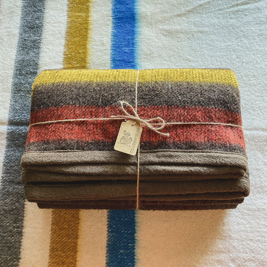 Dark Brown Brushed Wool Handwoven Blanket with Tailored Edge
