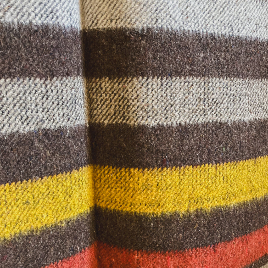 Dark Brown Brushed Wool Handwoven Blanket with Tailored Edge
