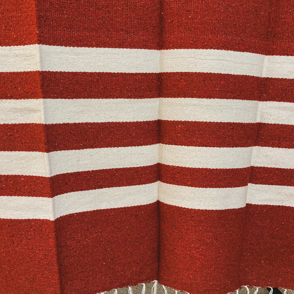 The Sedona Sunset Wool Blanket – Rustic Red & White